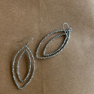 Stella & Dot Silver Beaded Hoop Earrings